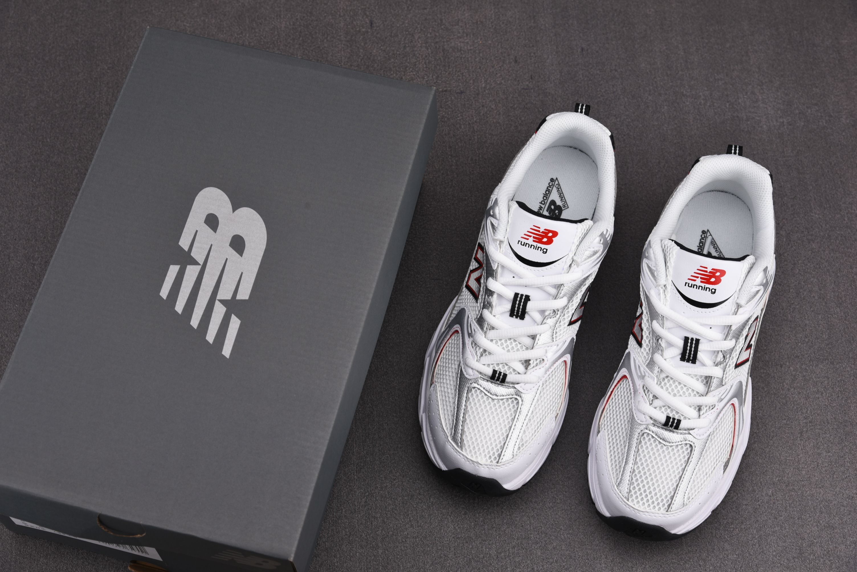 New Balance 530v2 White Silver Red