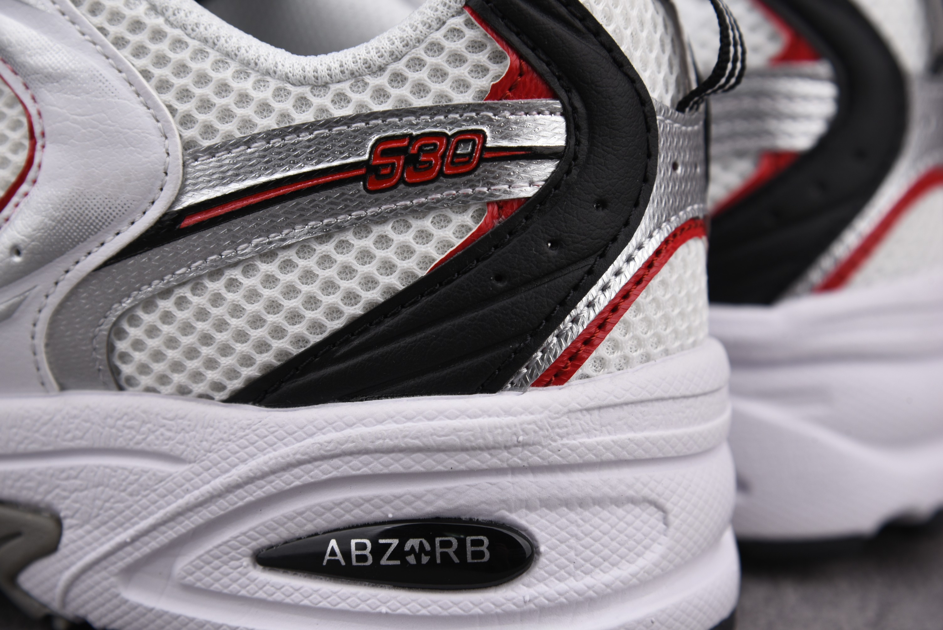 New Balance 530v2 White Silver Red