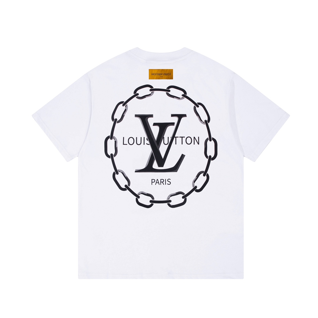 Louis Vuitton Double Sided Logo Print Classic Pattern White 6.14