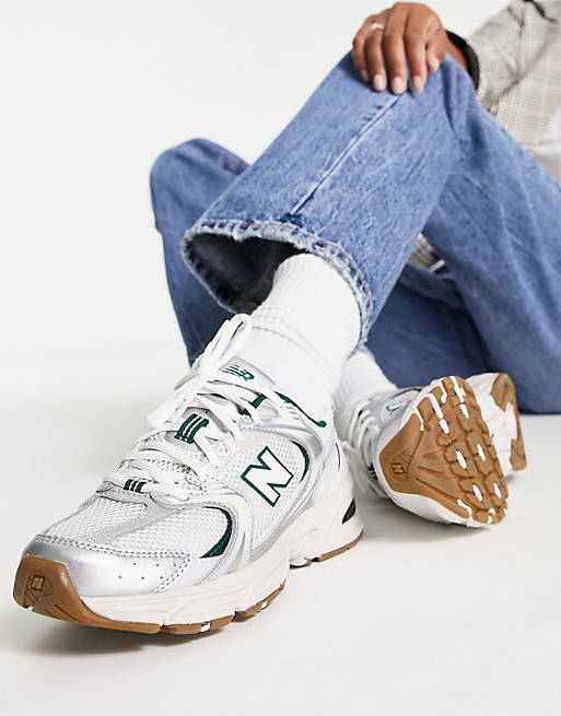New Balance 530 White Silver Green