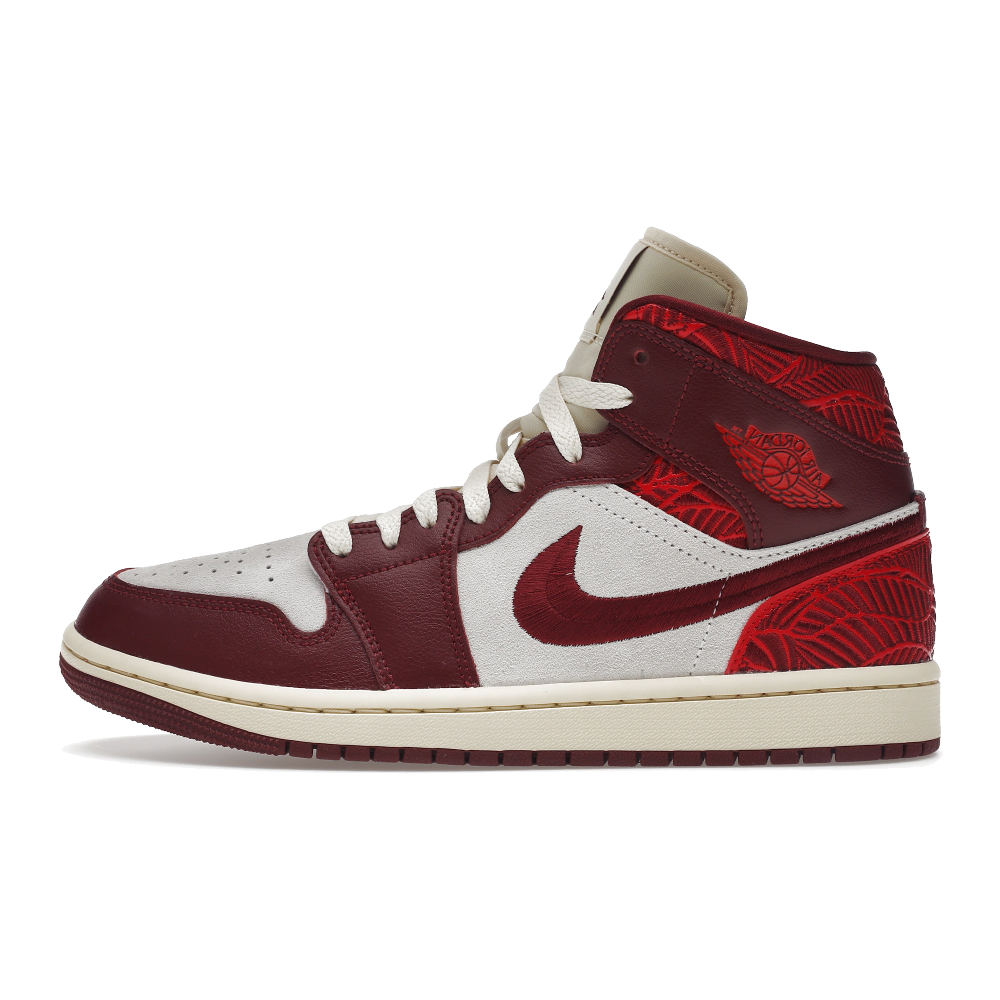 Jordan 1 Mid SE Tiki Leaf Team Red (Women Size!!)