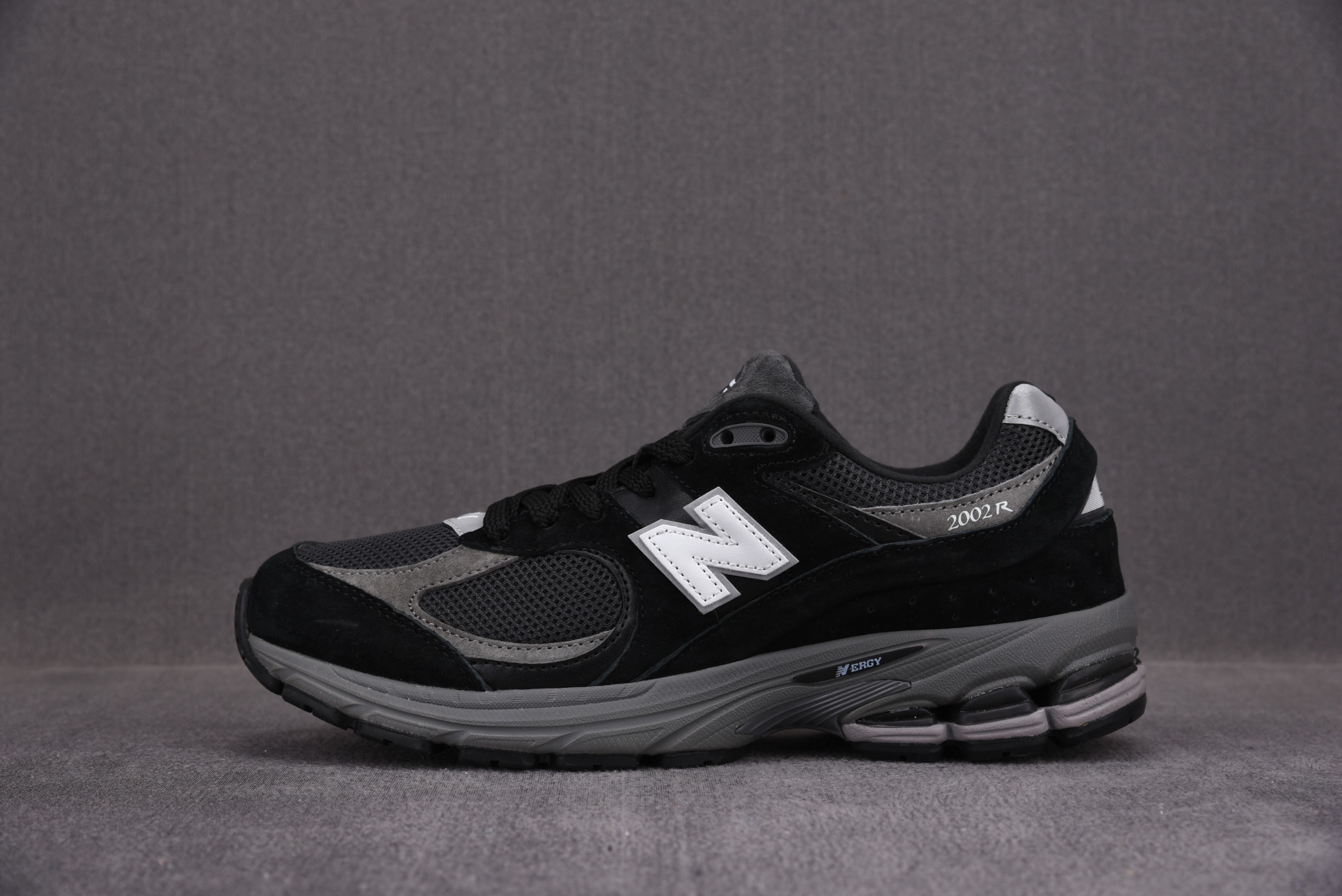 New Balance 2002R Black Dark Grey White