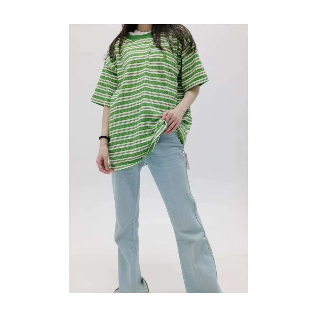 Chrome Hearts Knit Gingham Embroidered T-Shirt Green 5.16