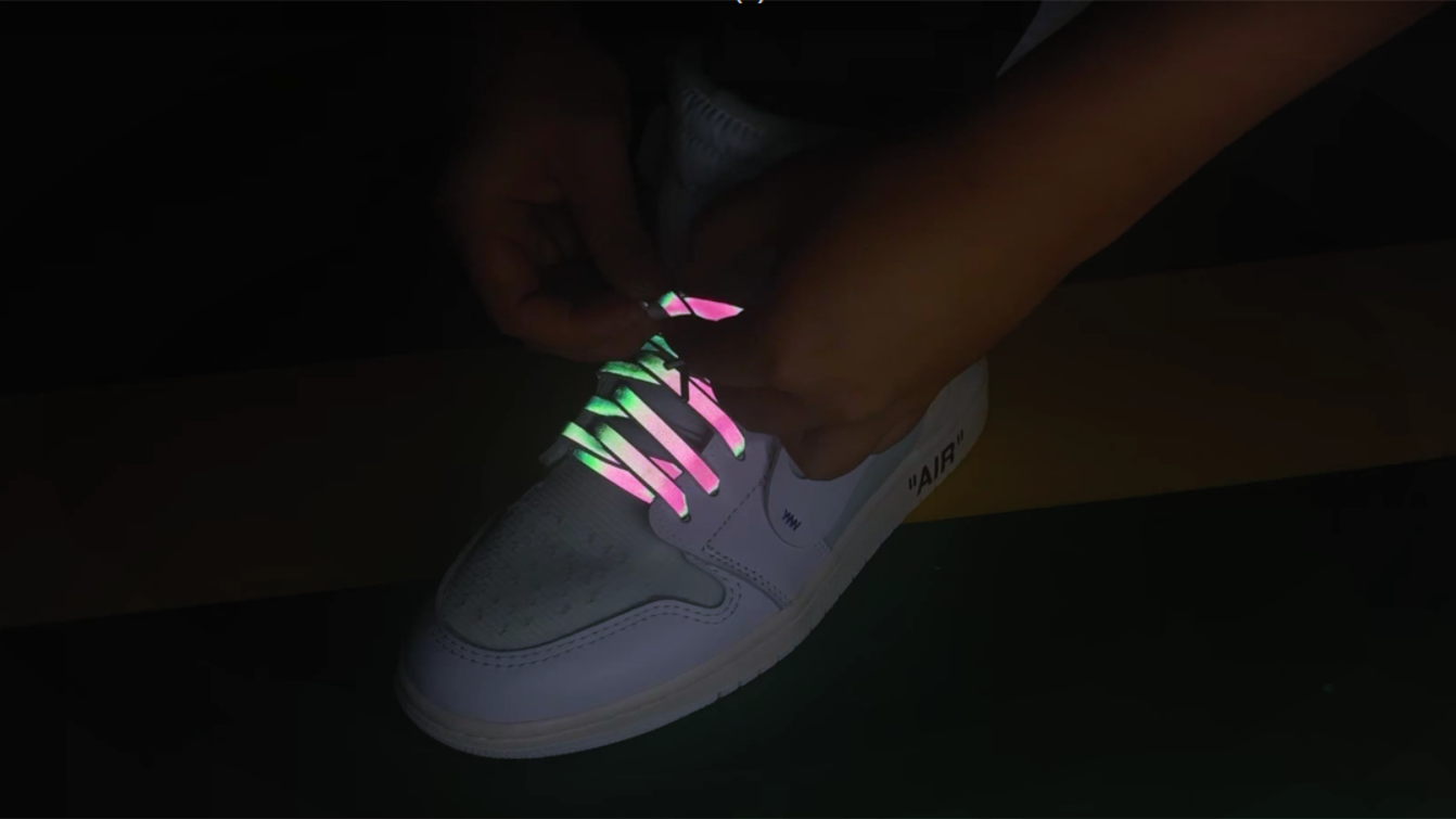 FLAM Reflective Flat Athletic Sport Sneaker Shoe Laces (ONLY SHIPPING WITH SNEAKER)
