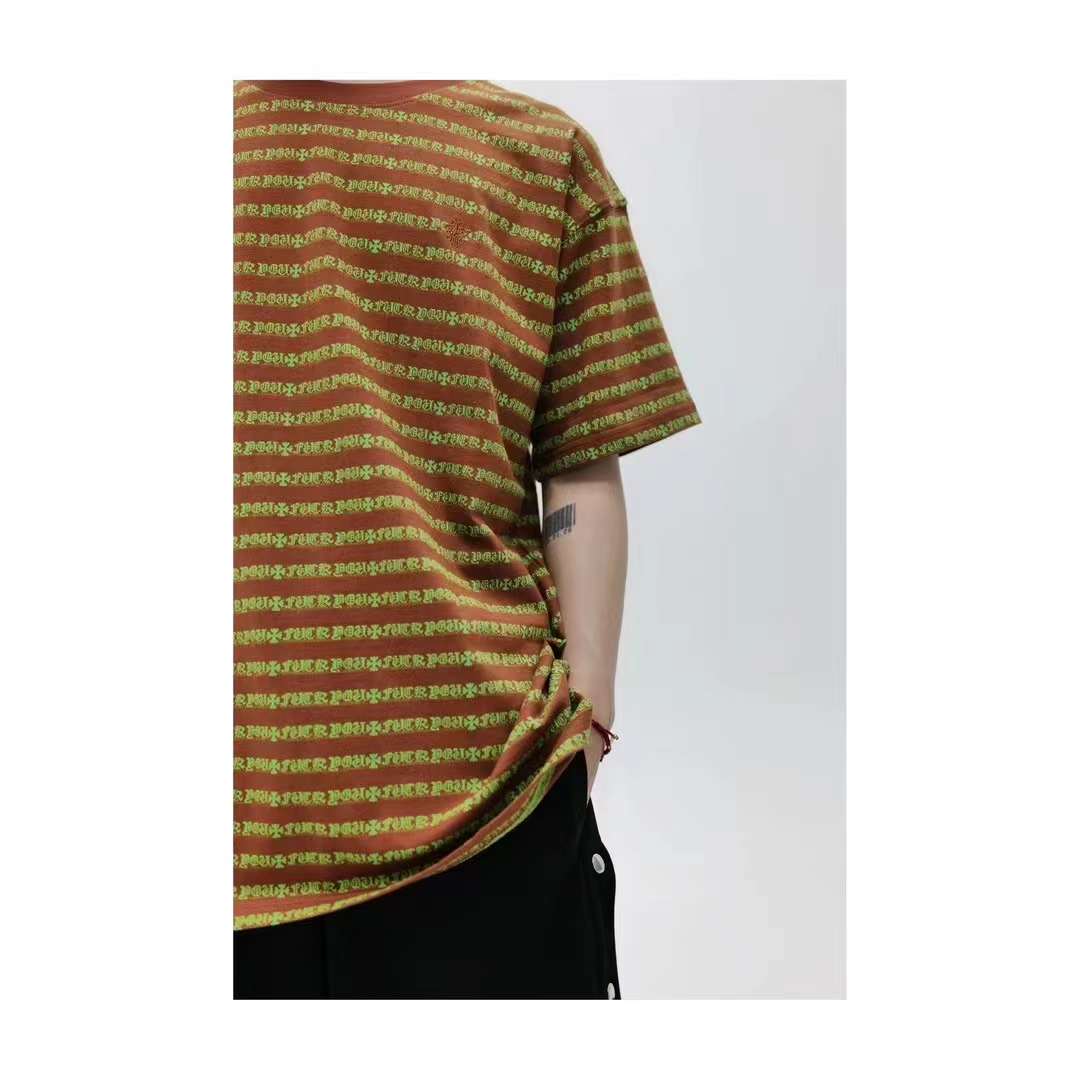 Chrome Hearts Knit Gingham Embroidered T-Shirt Brown 5.16