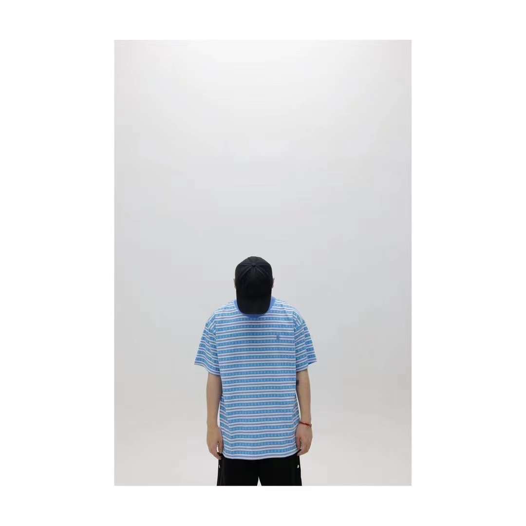 Chrome Hearts Knit Gingham Embroidered T-Shirt Blue 5.16