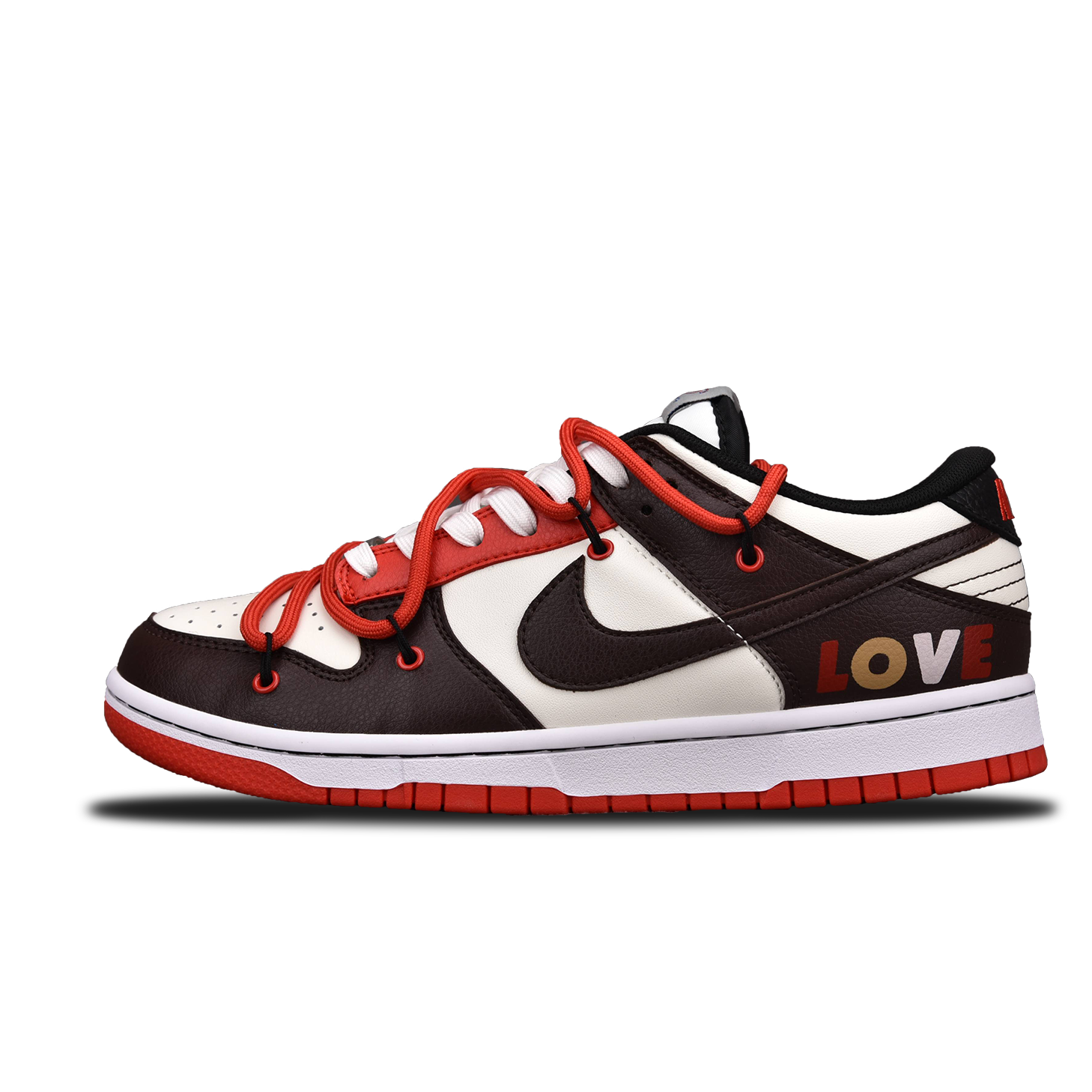 Nike Dunk Low EMB Chicago Valentine's Day Red Brown Limited (Custom Sneaker)