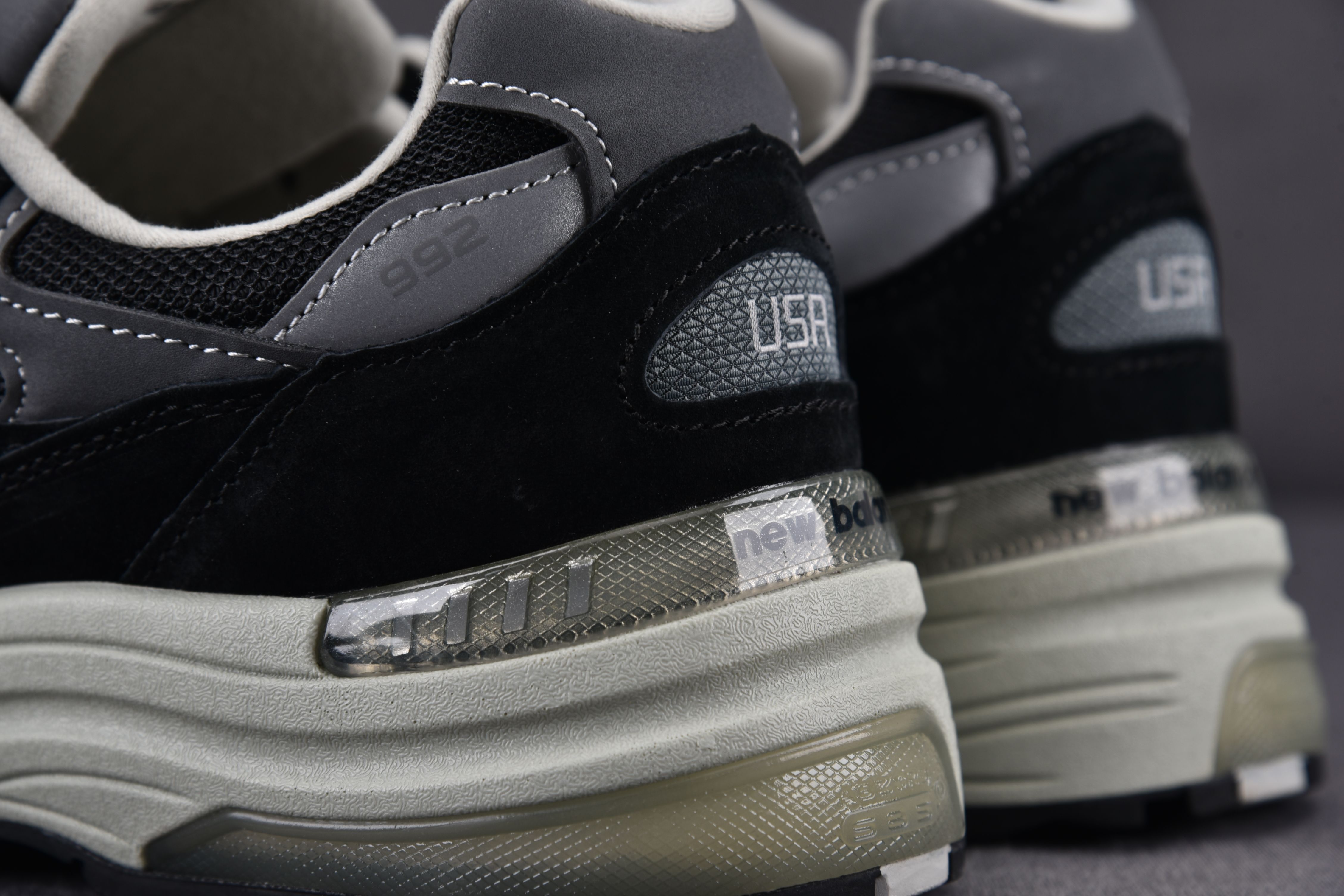 New Balance 992 Black Grey Suede