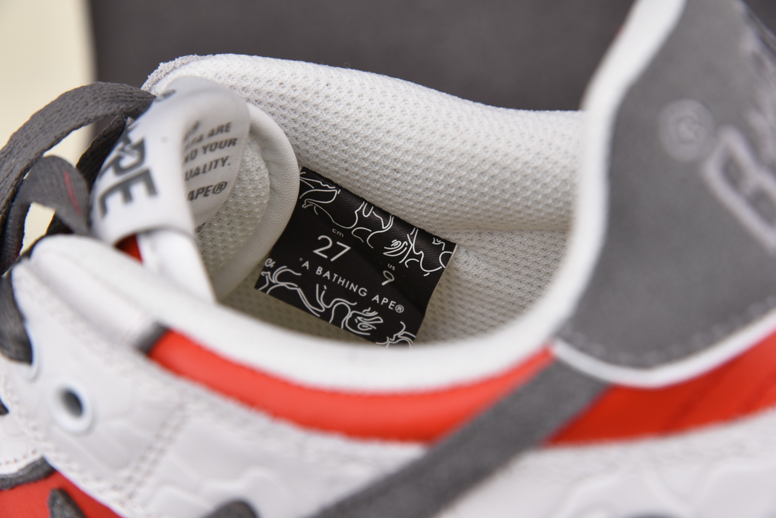 A Bathing Ape Bape SK8 Sta White Red