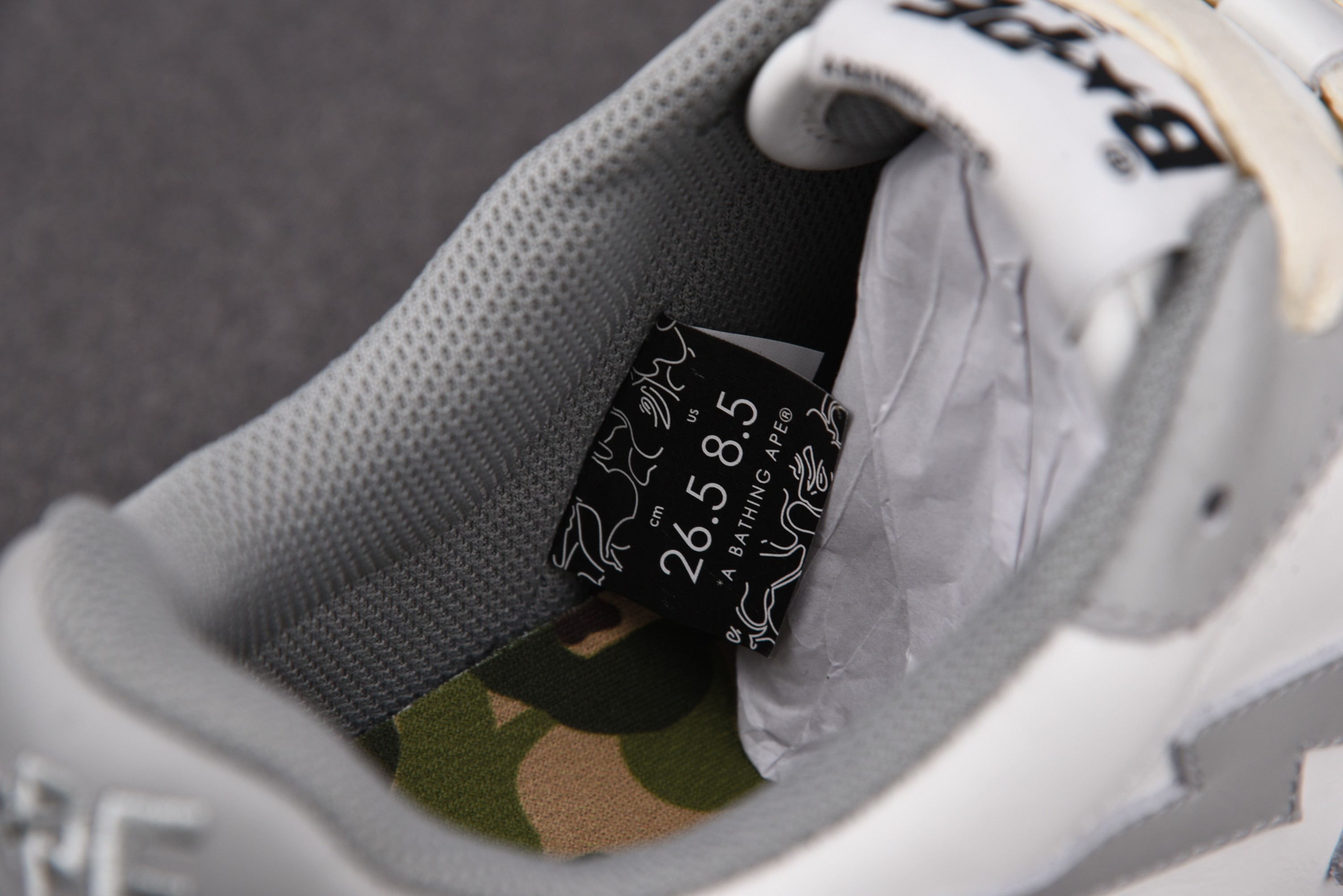 A BATHING APE BAPE SK8 STA Light Grey Cream