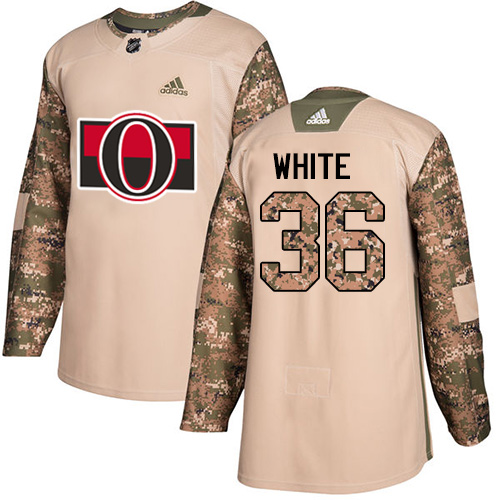Adidas Ottawa Senators #36 Colin White Camo Authentic 2017 Veterans Day Stitched Jersey Men's