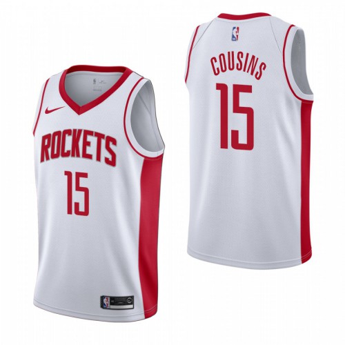 Houston Houston Rockets #15 DeMarcus Cousins Mens 2019-20 Association Edition White Stitched Jersey Mens
