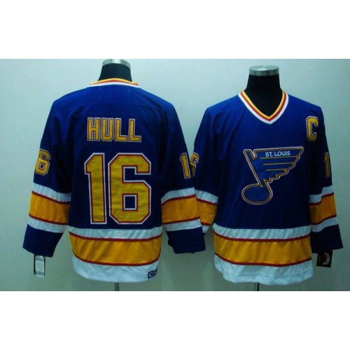 St. Louis Blues #16 Brett Hull Stitched Blue CCM Throwback Jersey Men's