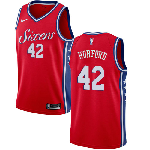 Philadelphia 76ers #42 Al Horford Red Swingman Statement Edition Jersey Mens