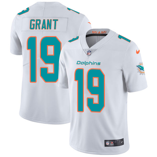 Miami Dolphins #19 Jakeem Grant White Men's Stitched Vapor Untouchable Limited Jersey Men's