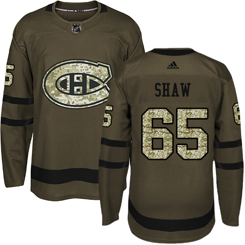 Adidas Montreal Canadiens #65 Andrew Shaw Green Salute to Service Stitched Jersey Men's