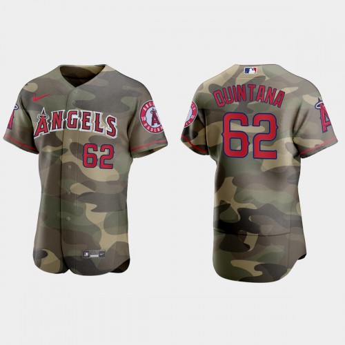 Los Angeles Los Angeles Angels #62 Jose Quintana Men's 2021 Armed Forces Day Authentic Jersey -Camo Men's