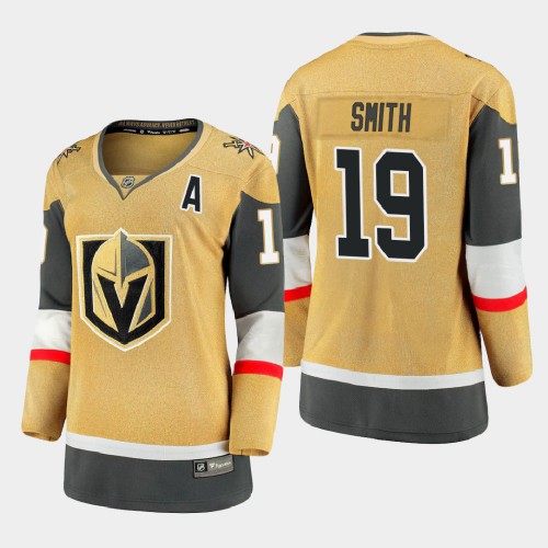 Vegas Golden Vegas Golden Knights #19 Reilly Smith Women 2020-21 Player Alternate Stitched Jersey Gold Womens