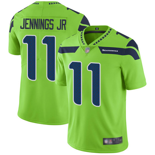 Seattle Seahawks #11 Gary Jennings Jr. Green Men's Stitched Limited Rush Jersey Men's