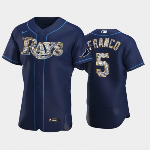 Tampa Bay Tampa Bay Rays #5 Wander Franco Men's Diamond Edition Jersey - Navy Men's