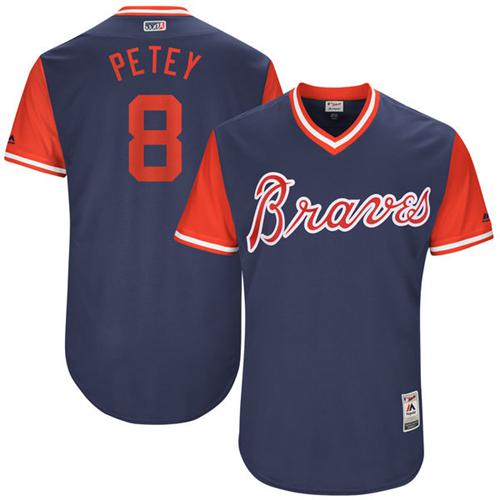 Atlanta Braves #8 Jace Peterson Navy 