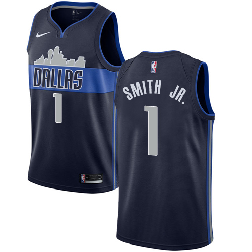 Dallas Mavericks #1 Dennis Smith Jr. Navy Swingman Statement Edition Jersey Mens