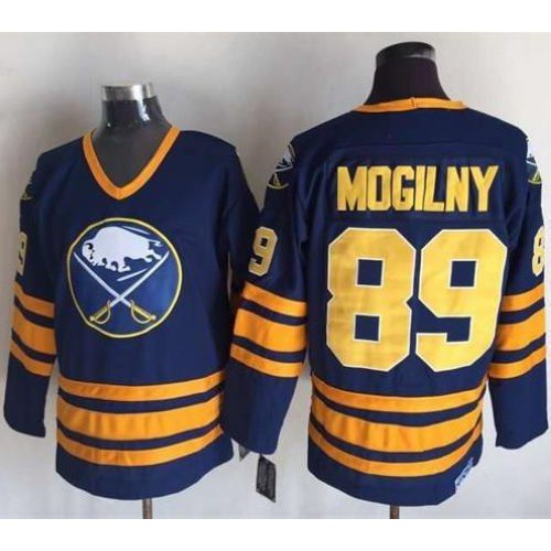 Buffalo Sabres #89 Alexander Mogilny Navy Blue CCM Throwback Stitched Jersey Men's