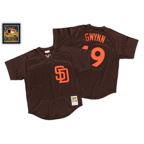 Mitchell And Ness 1985 San Diego Padres #19 Tony Gwynn Brown Throwback Stitched Jersey Men's