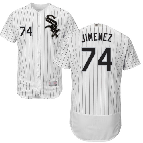 Chicago White Sox #74 Eloy Jimenez White(Black Strip) Flexbase Authentic Collection Stitched Jerseys Men's