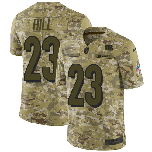 Bengals #23 Daxton Hill Camo Youth Stitched Limited 2018 Salute To Service Jersey