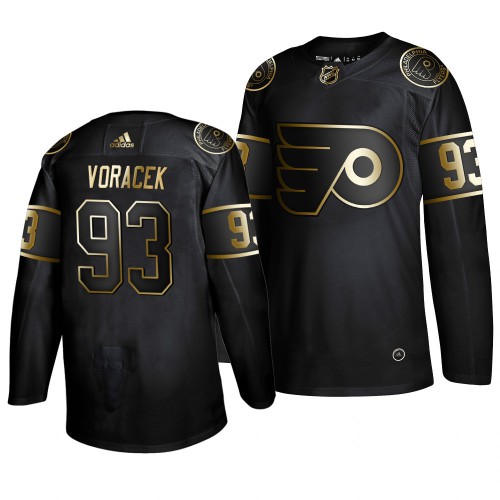 Adidas Philadelphia Flyers #93 Jakub Voracek Men's 2019 Black Golden Edition Authentic Stitched Jersey Men's