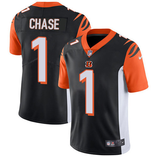 Bengals #1 Ja'Marr Chase Black Team Color Youth Stitched Vapor Untouchable Limited Jersey