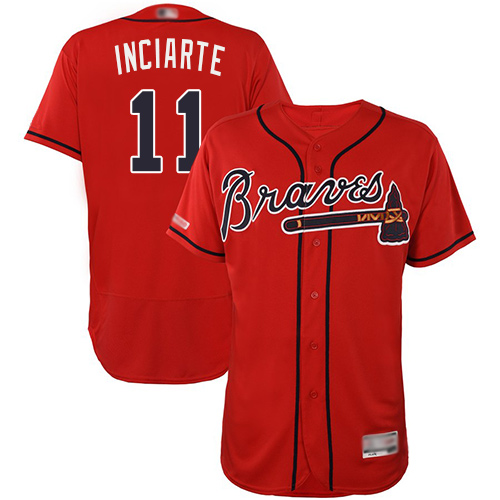 Atlanta Braves #11 Ender Inciarte Red Flexbase Authentic Collection Stitched Jersey Men's