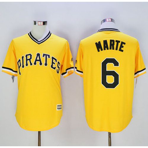 Pittsburgh Pirates #6 Starling Marte Gold New Cool Base Stitched Jersey Men's