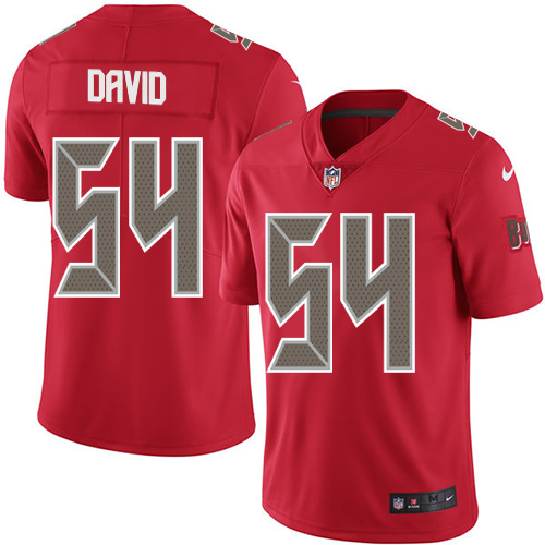 Buccaneers #54 Lavonte David Red Youth Stitched Limited Rush Jersey