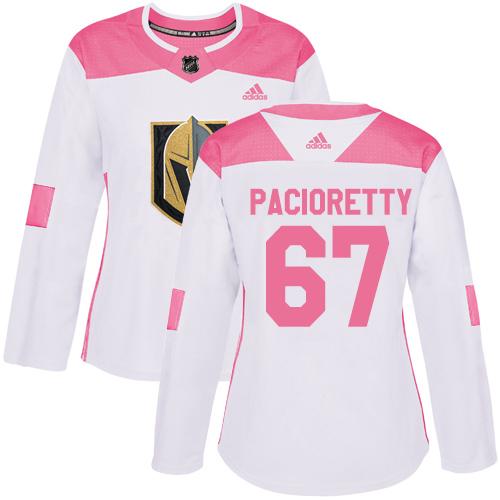 Adidas Golden Vegas Golden Knights #67 Max Pacioretty White/Pink Authentic Fashion Women's Stitched Jersey Womens
