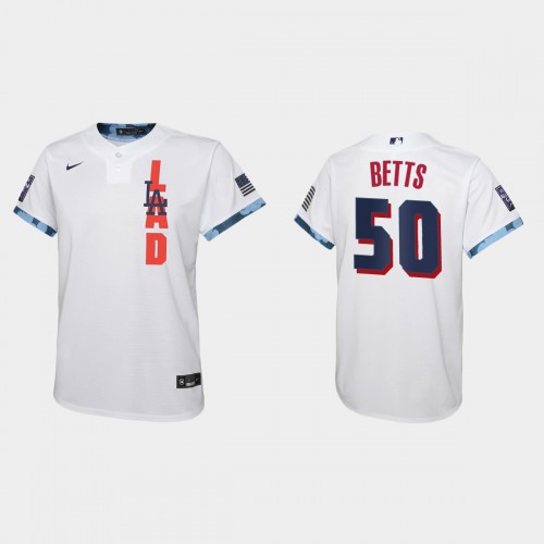 Los Angeles Los Angeles Dodgers #50 Mookie Betts Youth 2021 All Star Game White Jersey Youth