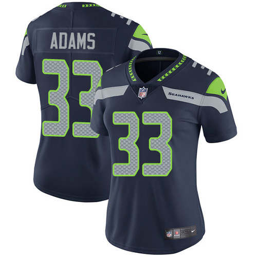 Seahawks #33 Jamal Adams Steel Blue Team Color Women's Stitched Vapor Untouchable Limited Jersey