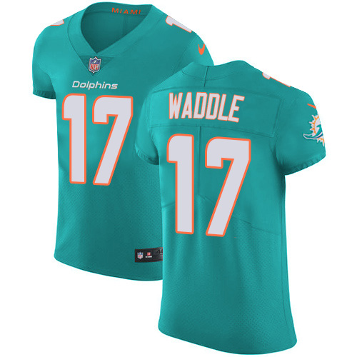 Dolphins #17 Jaylen Waddle Aqua Green Team Color Men's Stitched Vapor Untouchable Elite Jersey