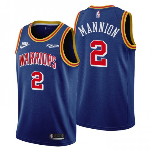 Golden State Golden State Warriors #2 Nico Mannion Mens Releases Classic Edition 75th Anniversary Jersey Blue Mens