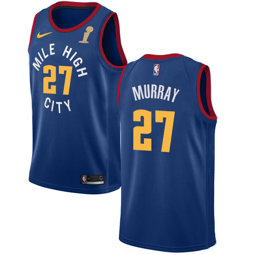 Nuggets #27 Jamal Murray Blue Youth 2023 Finals Champions Swingman Statement Edition Jersey