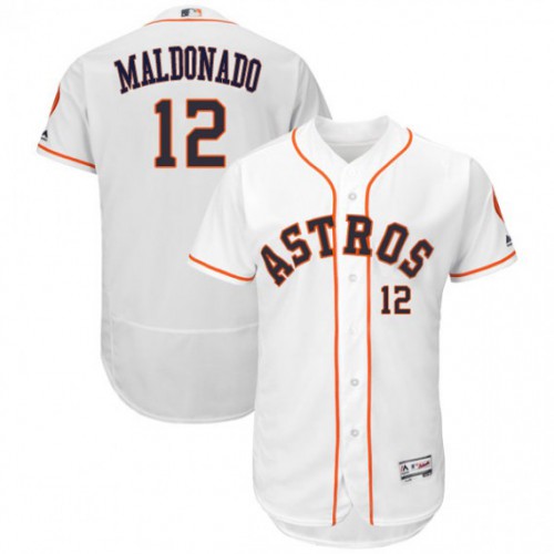 Houston Astros #12 Martin Maldonado White Flexbase Authentic Collection Stitched Jersey Men's