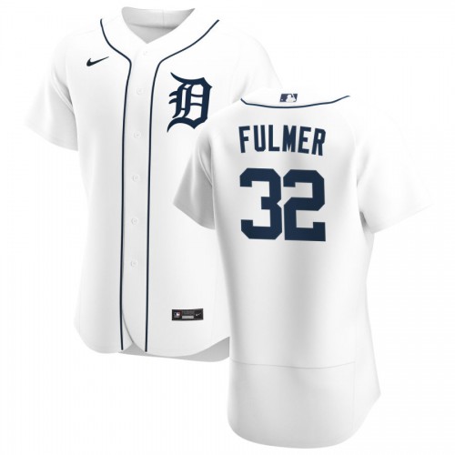Detroit Detroit Tigers #32 Michael Fulmer Men's White Home 2020 Authentic Player Jersey Men's
