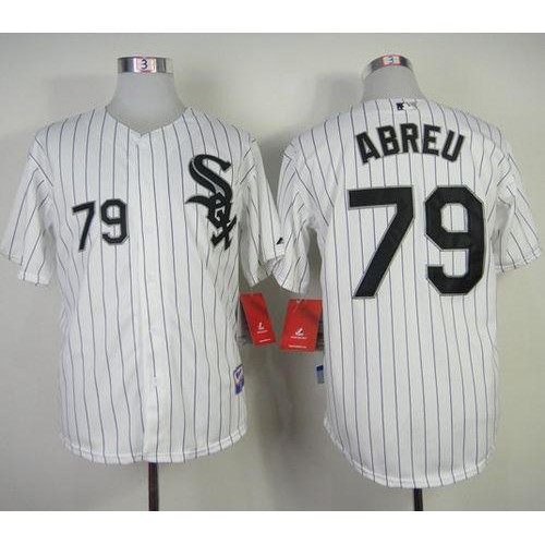 Chicago White Sox #79 Jose Abreu White With Black Strip Stitched Jersey Men's