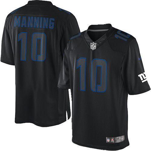 New York Giants #10 Eli Manning Black Men's Stitched Impact Limited Jersey Men's