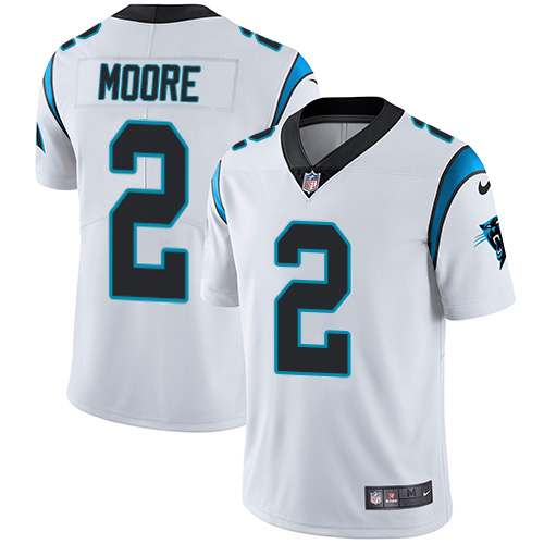 Panthers #2 DJ Moore White Men's Stitched Vapor Untouchable Limited Jersey