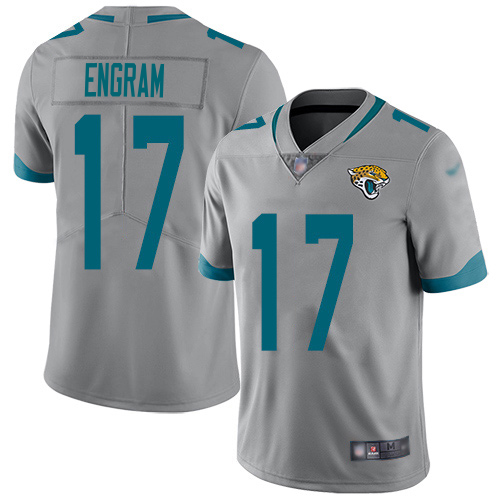 Jaguars #17 Evan Engram Silver Men's Stitched Limited Inverted Legend Jersey