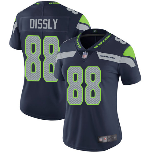 Seattle Seahawks #88 Will Dissly Steel Blue Team Color Women's Stitched Vapor Untouchable Limited Jersey Womens