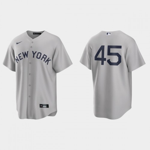 New York New York Yankees #45 Gerrit Cole Men's Gray 2021 Field of Dreams Game Jersey Men's