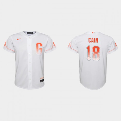 San Francisco San Francisco Giants #18 Matt Cain Youth 2021 City Connect White Jersey Youth